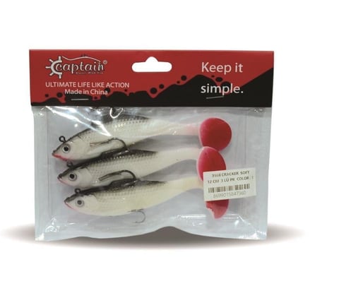 Captain 3568 Cracker Soft 12cm Levrek Turna Silikonu 3'lü Set Suni Balık