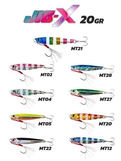 Fujin Jig-X 20gr Light Jigging Jig Yem MT12 Blue Pink Zebra Glow