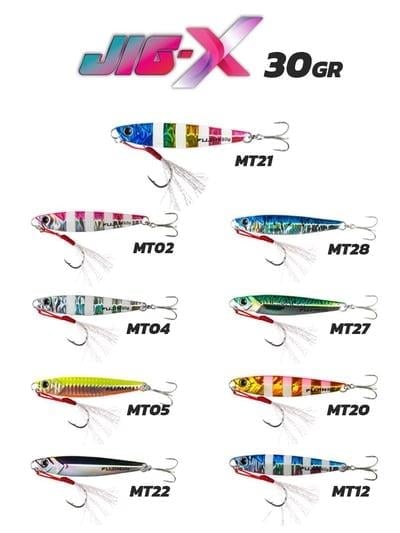 Fujin Jig-X 30gr Light Jigging jig Yem Rainbow