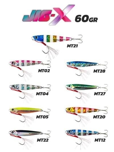 Fujin Jig-X 60gr Shore Jigging Jig Yem MT02 Pink Zebra Glow