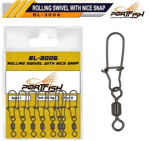 Portfish BL-3006 Bilyalı Kilitli Klips No:4