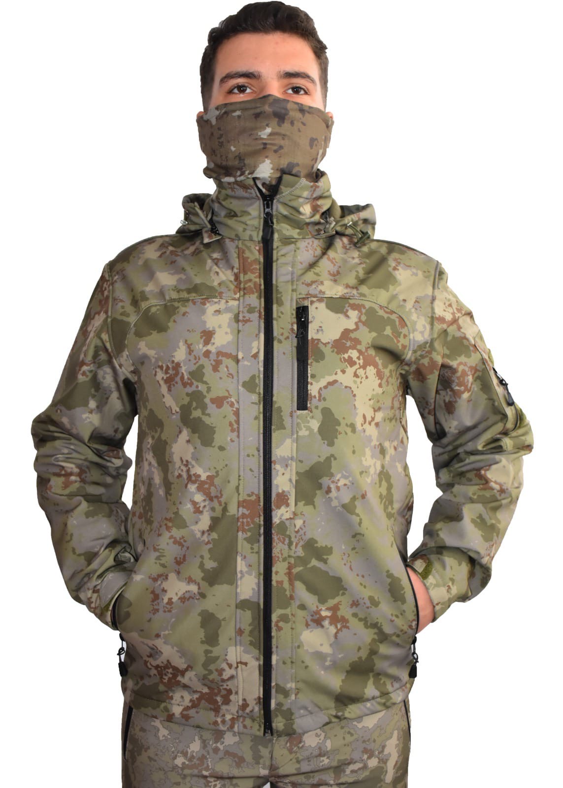 TSK Piyade Kamuflaj Softshell Mont İçi Polarlı S